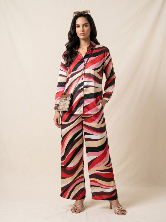 Satin Printed Co-ord Set