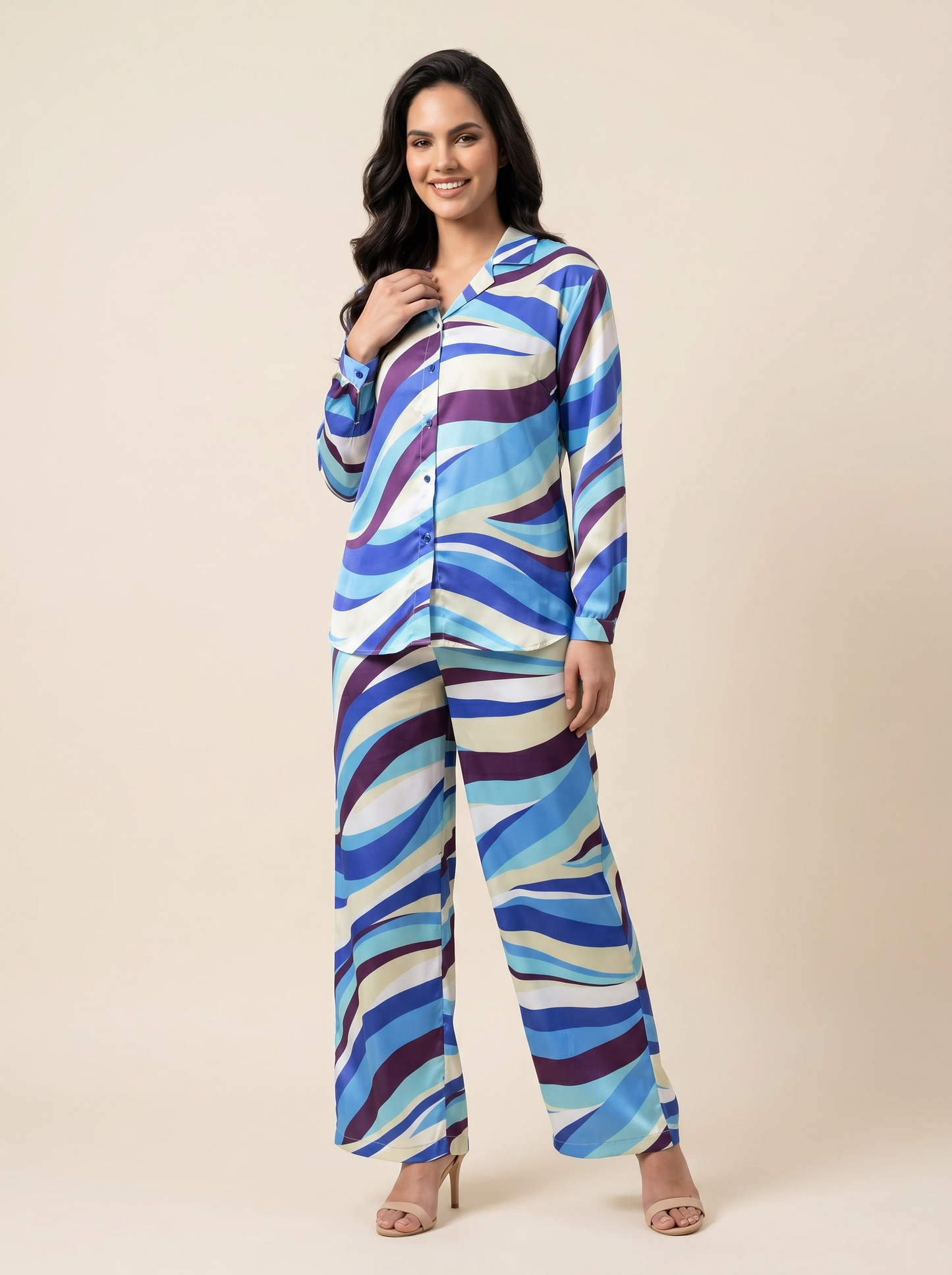 Satin Printed Co-ord Set