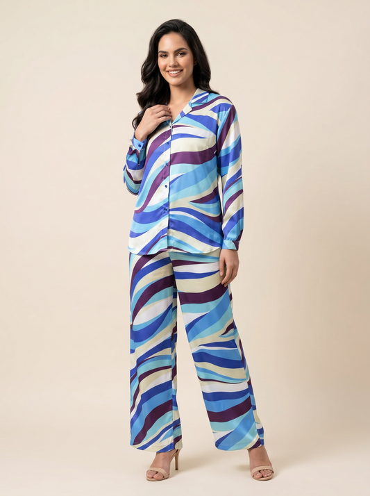 Satin Printed Co-ord Set