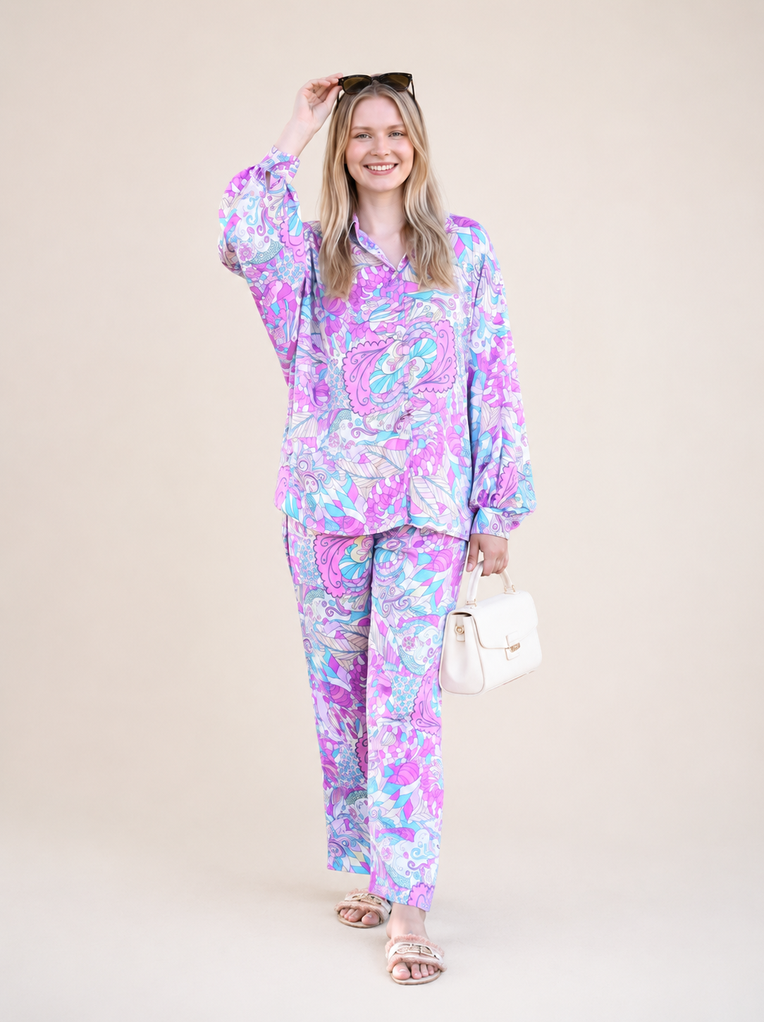 Satin Printed Co-ord Set