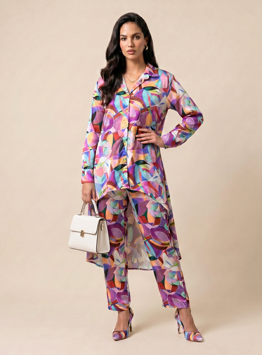 Satin Printed Co-ord Set