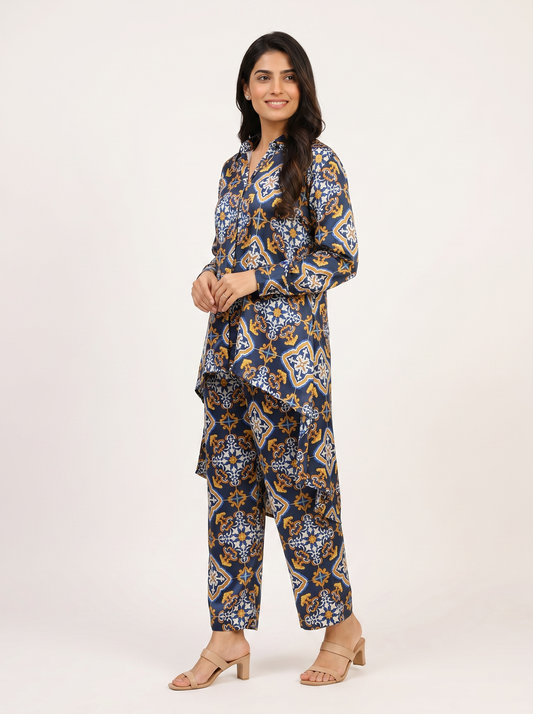 Midnight Royale Satin Co-Ord Set