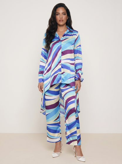 Sapphire Breeze Satin Co-Ord Set