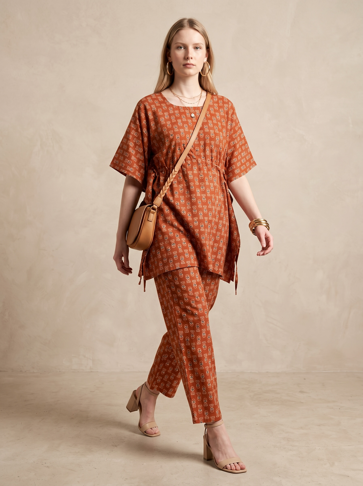 Terracotta Mosaic Cotton Co-Ord Set