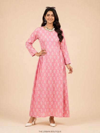 Blush Pink Cotton Maxi Dress – The Summer Holiday Collection