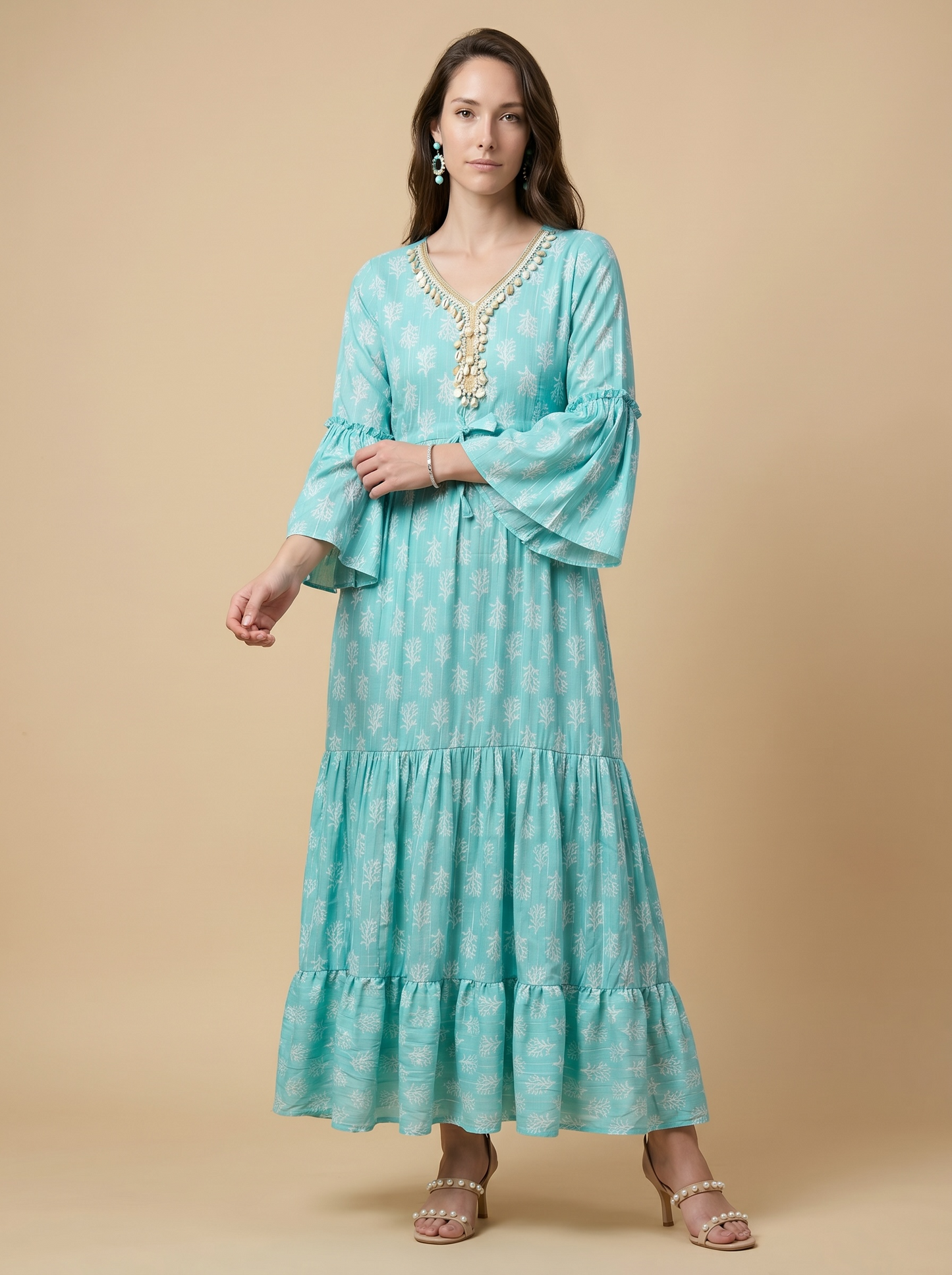 Aqua Breeze Cotton Maxi Dress – The Summer Holiday Collection