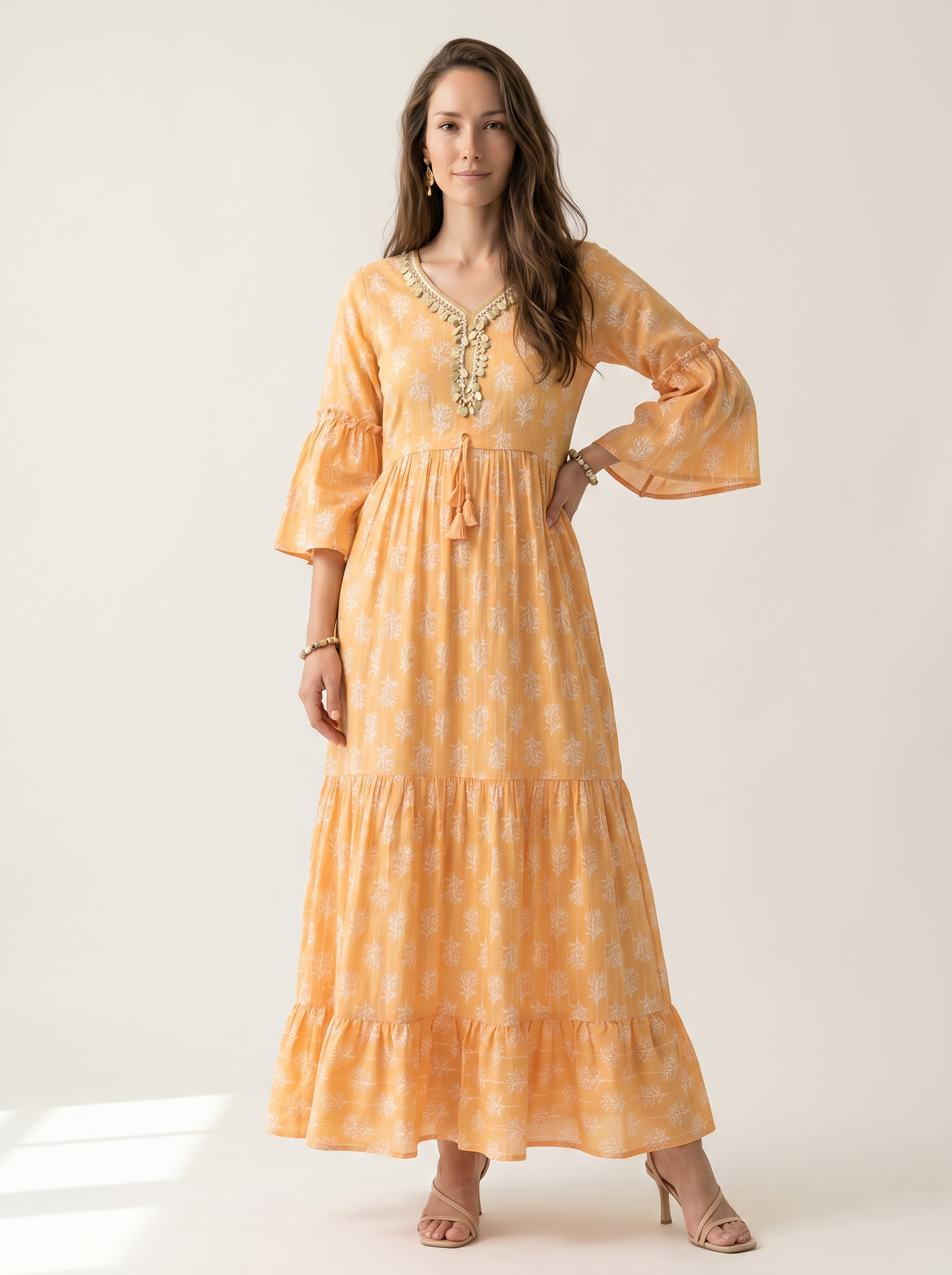 Sunlit Bloom Cotton Maxi Dress – The Summer Holiday Collection