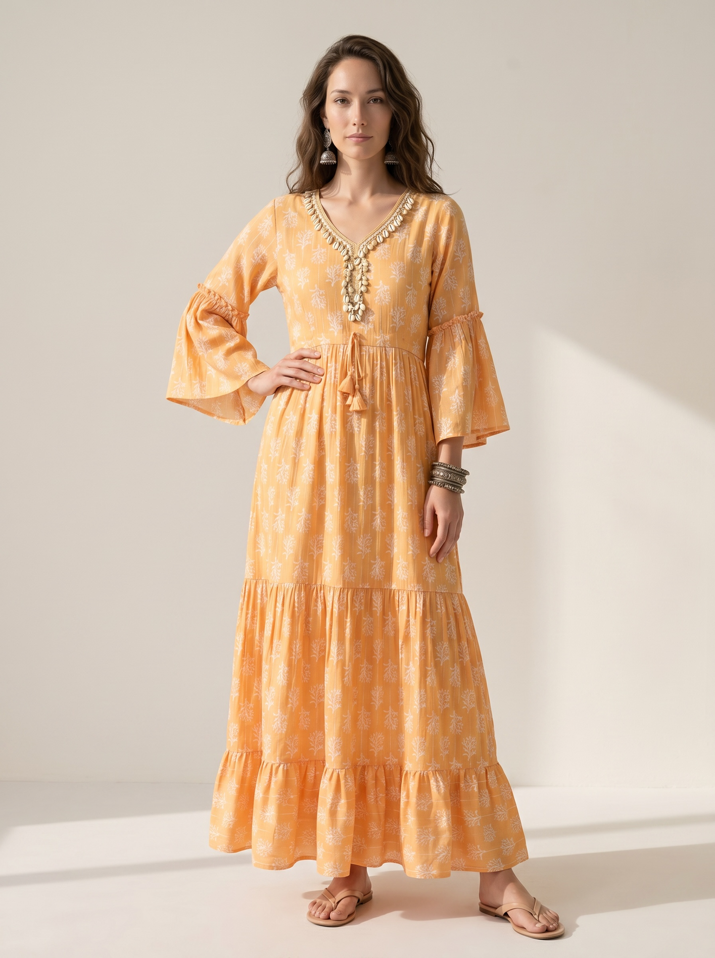 Sunlit Bloom Cotton Maxi Dress – The Summer Holiday Collection
