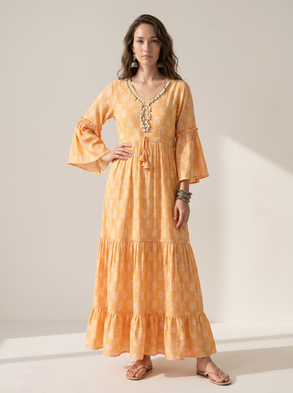 Sunlit Bloom Cotton Maxi Dress – The Summer Holiday Collection