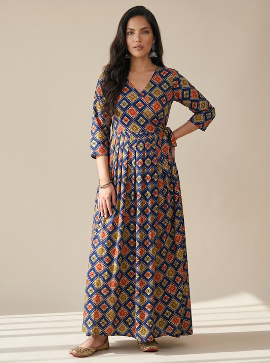 Royal Mosaic Cotton Maxi Dress – The Summer Holiday Collection