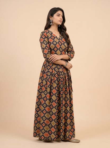 Midnight Mosaic Cotton Maxi Dress – The Summer Holiday Collection