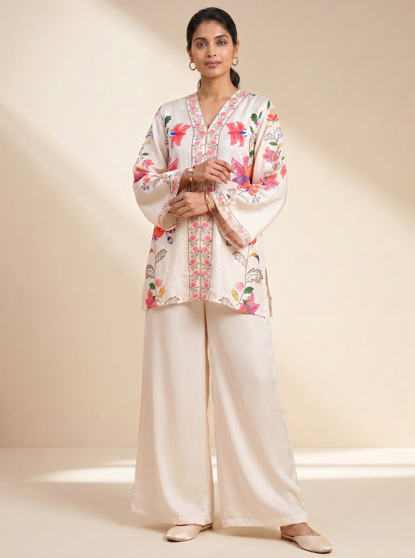 Gulnaar Blossom Satin Co-Ord Set