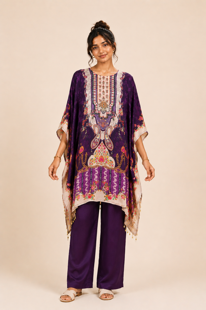 Nooré Violet Kaftan Co-Ord Set