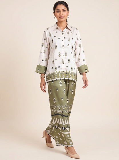 Olive Mirage Printed Co-Ord Set