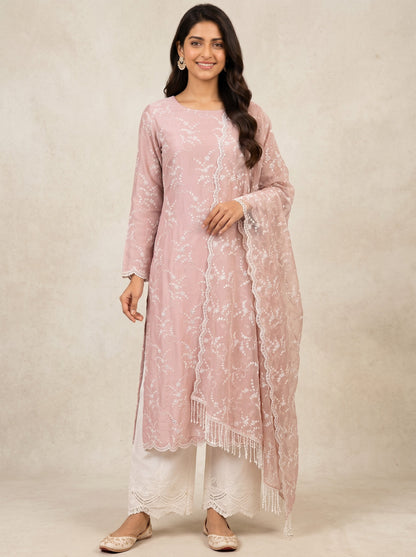 Rosé Afsana Embroidered Fabric Set