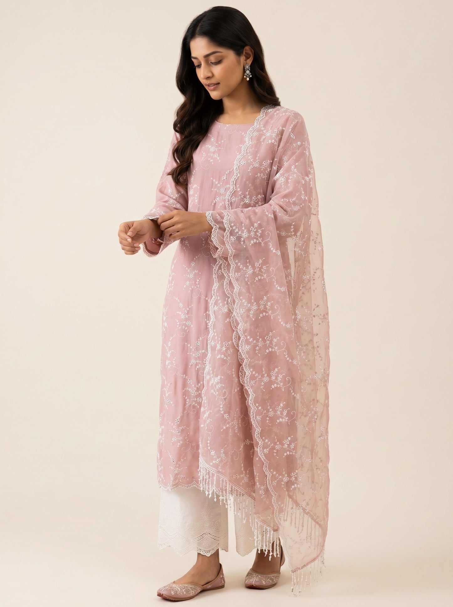 Rosé Afsana Embroidered Fabric Set