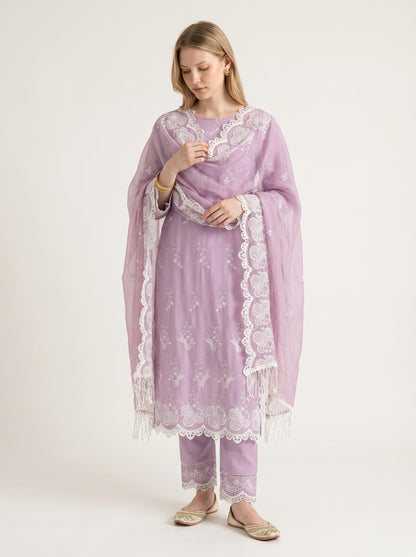 Lavender Noor Embroidered Fabric Set