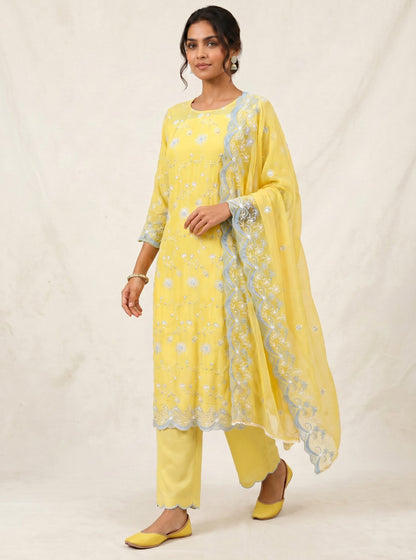 Zehra Sunshine Embroidered Fabric Set
