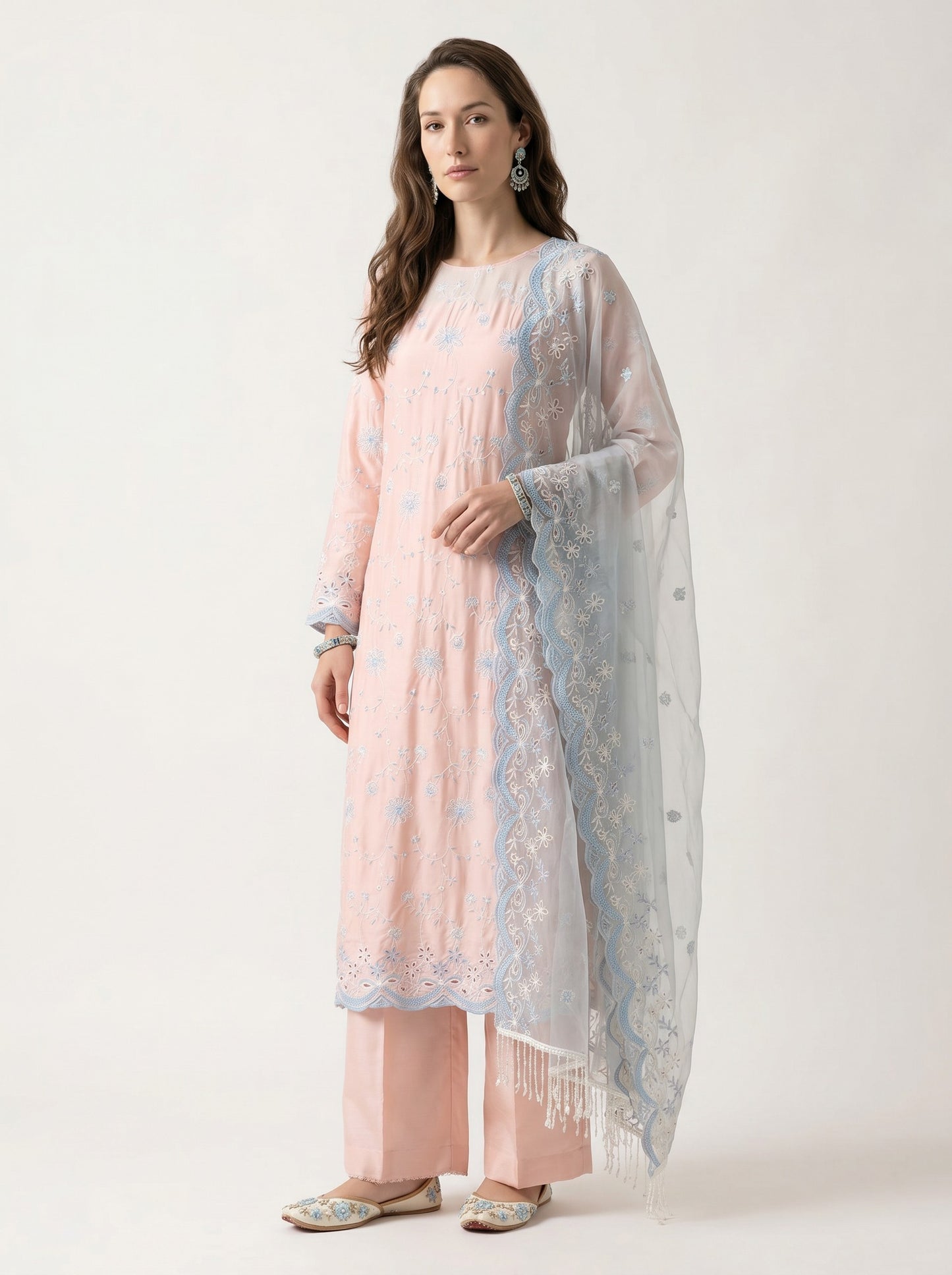 Blush Celeste Embroidered Fabric Set