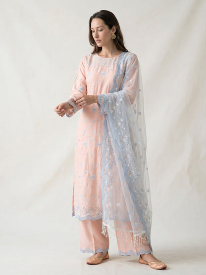 Blush Celeste Embroidered Fabric Set
