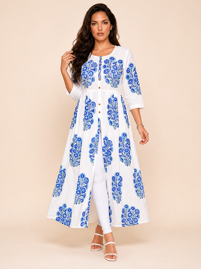 Indigo Petal Dress