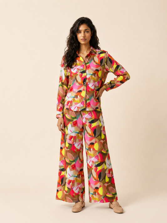 Rosé Muse Satin Co-ord Set