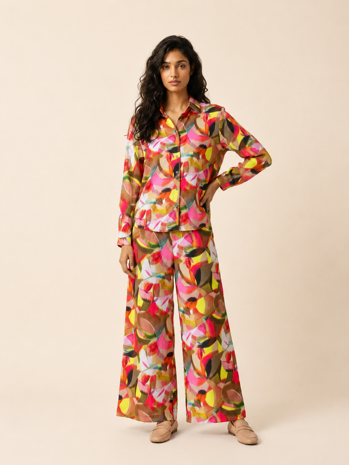 Rosé Muse Satin Co-ord Set