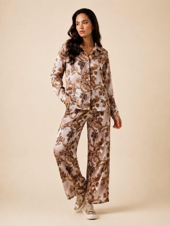 Royal Pearl Satin Co-ord Set