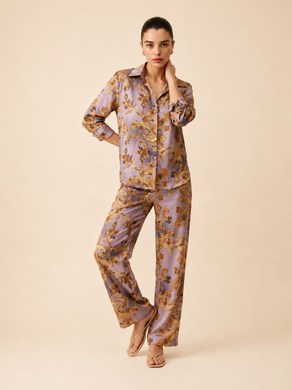 Lavender Royale Satin Co-ord Set