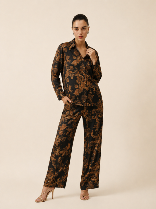 Midnight Royale Satin Co-ord Set