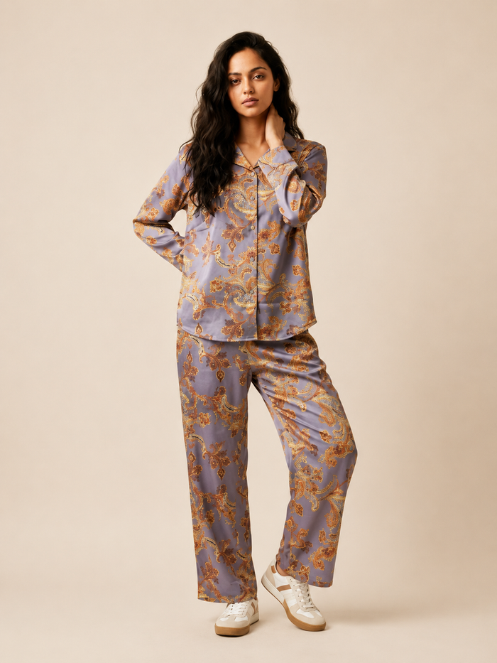 Lilac Royale Satin Co-ord Set