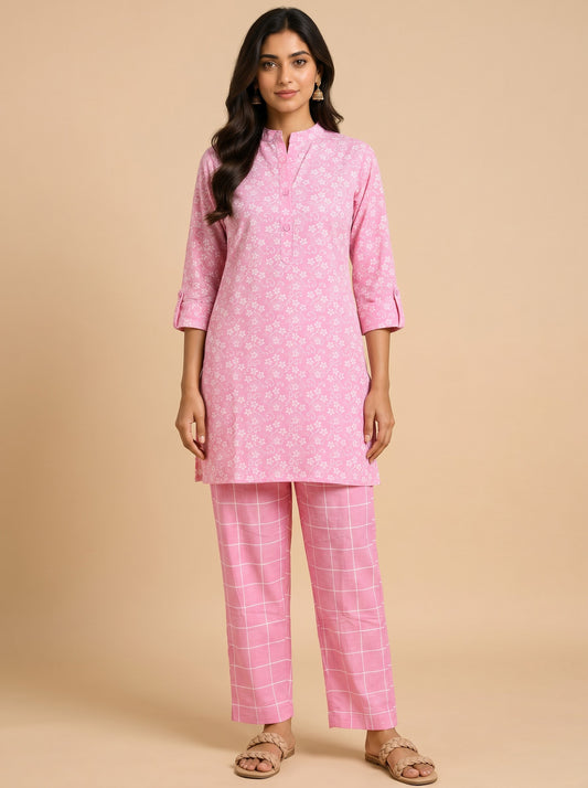 Blush Blossom Kurta Set