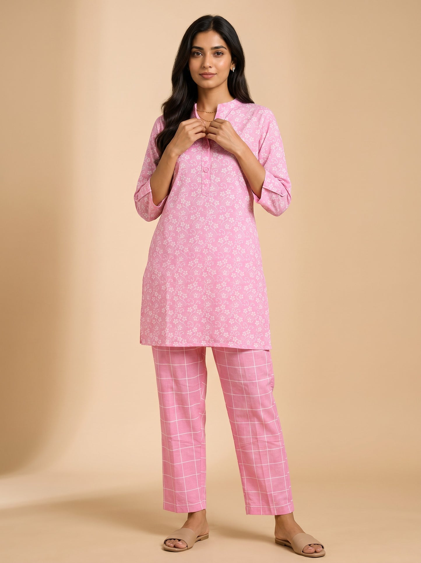 Blush Blossom Kurta Set