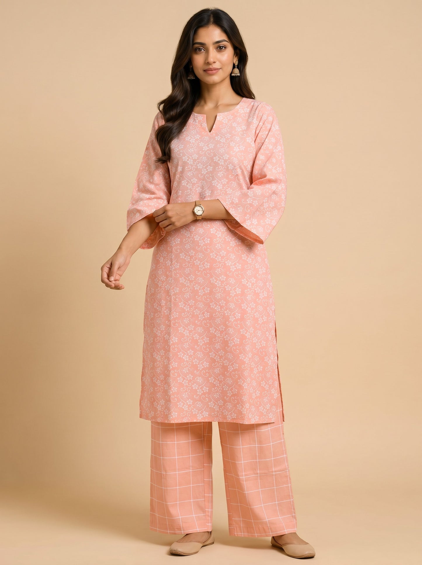 Peach Petal Kurta Set