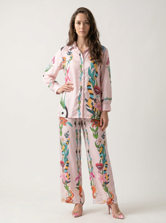 Blush Eden Satin Co-Ord Set