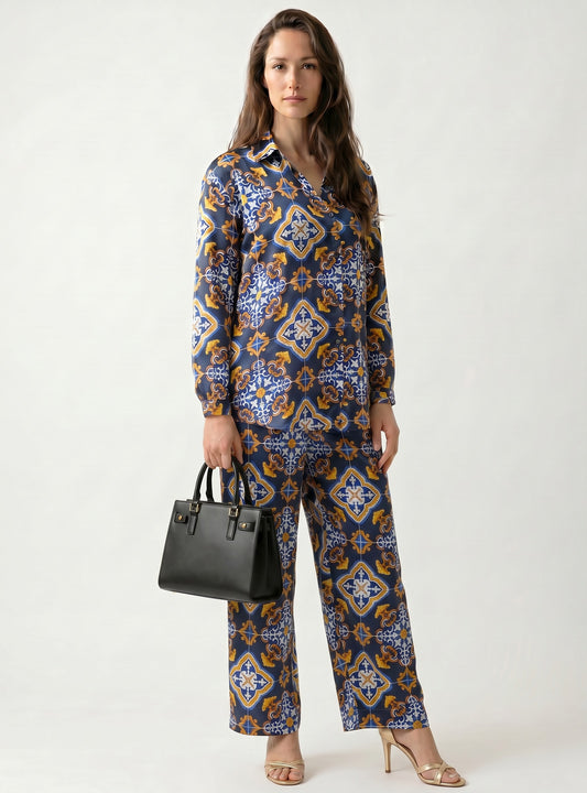 Midnight Royale Satin Co-Ord Set