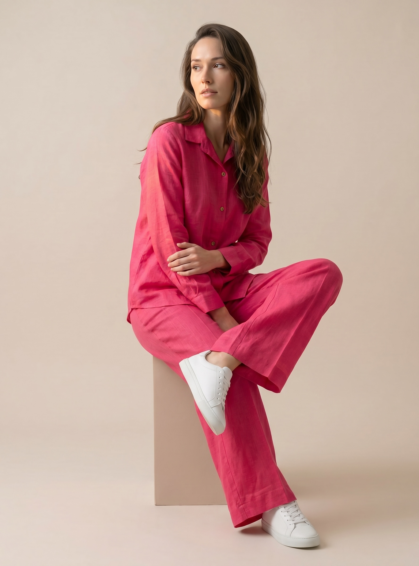 Fuchsia Linen Co-Ord Set