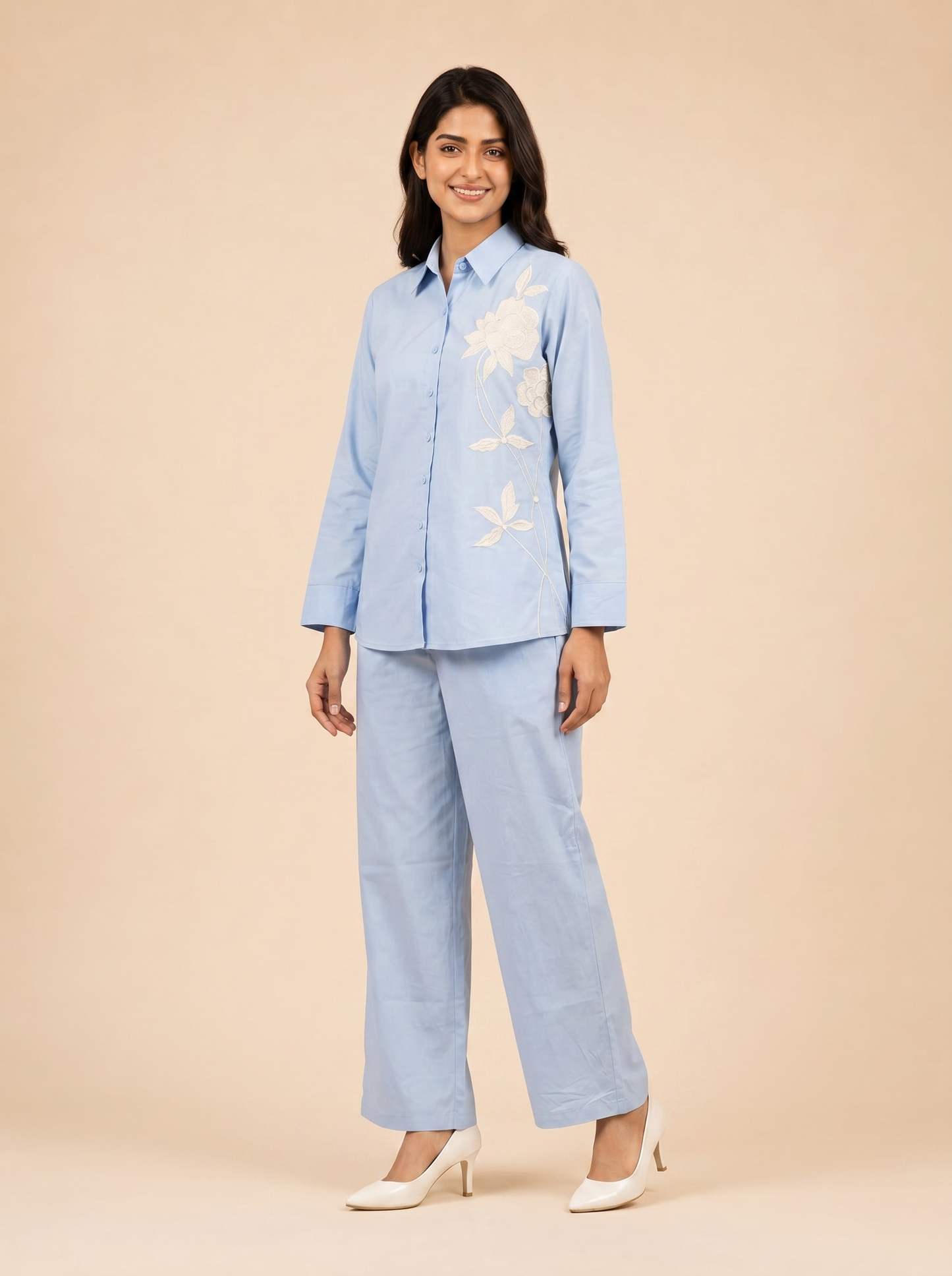 Sky Blossom Cotton Co-Ord Set