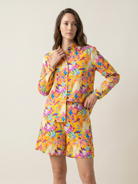 Sunset Bloom Satin Co-Ord Set