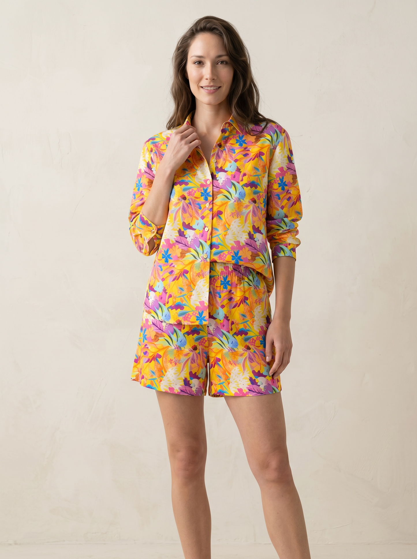 Sunset Bloom Satin Co-Ord Set