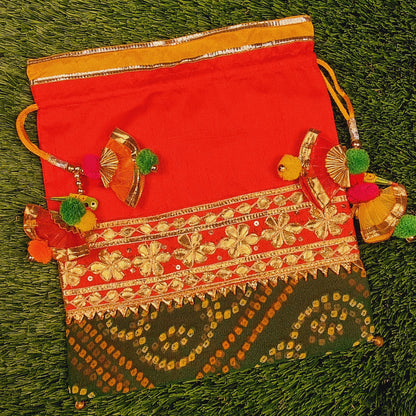 Lehriya Potli Gifting Bag Red