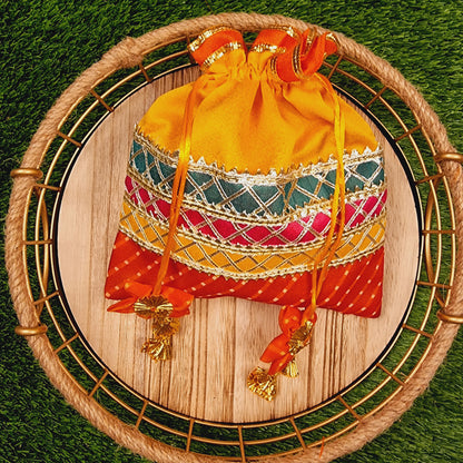Lehriya Potli Gifting Bag Yellow