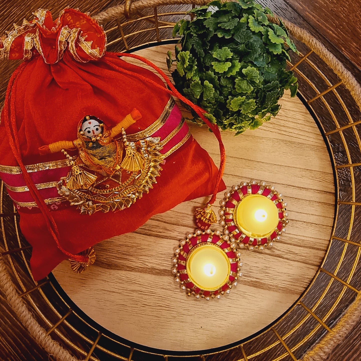 Puppet Latkan Potli Gifting Bag Red
