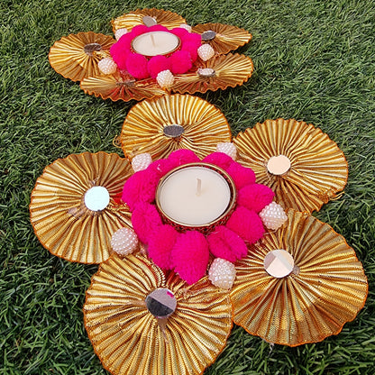 Rangoli Mat With Tea Light Holder ( Set of 2) - Urban Roots