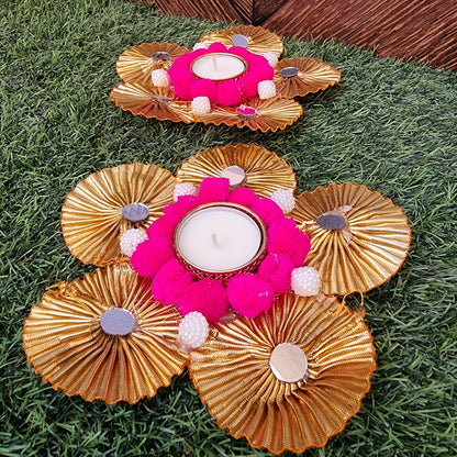 Rangoli Mat With Tea Light Holder ( Set of 2) - Urban Roots