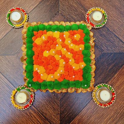 Floral Rangoli Mat ( Set of 5 Pieces) - Urban Roots