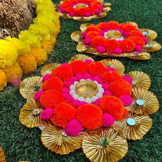 Rangoli Mat With Tea Light Holder - Urban Roots