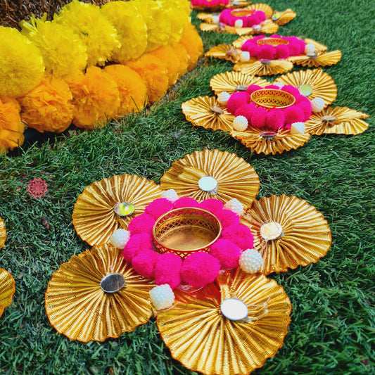 Rangoli Mat With Tea Light Holder ( Set of 2) - Urban Roots