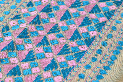 Kota Doria Phulkari Dupatta - Urban Roots