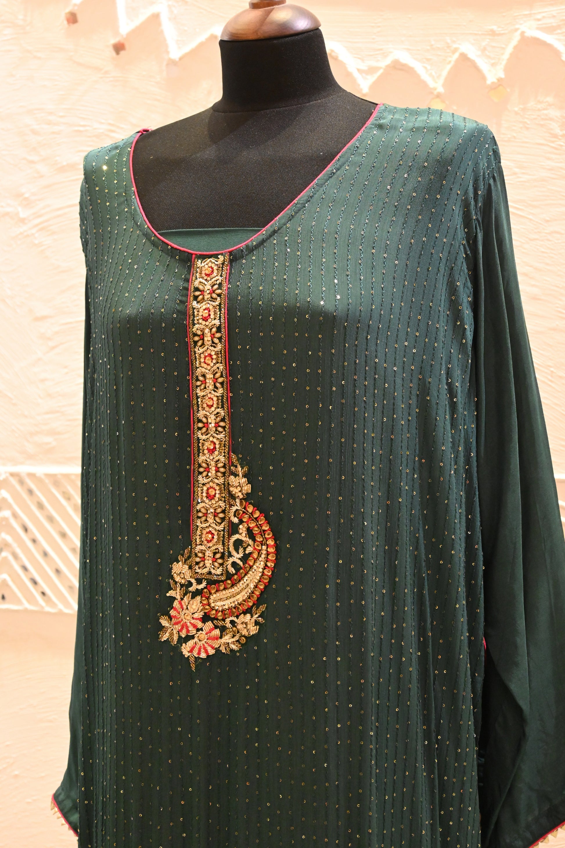 Georgette Festive Suit With Banarasi Dupatta - Urban Roots